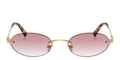 Miu Miu Luxury Oval Rimless Sunglasses – Gold Frame with Gradient Lenses