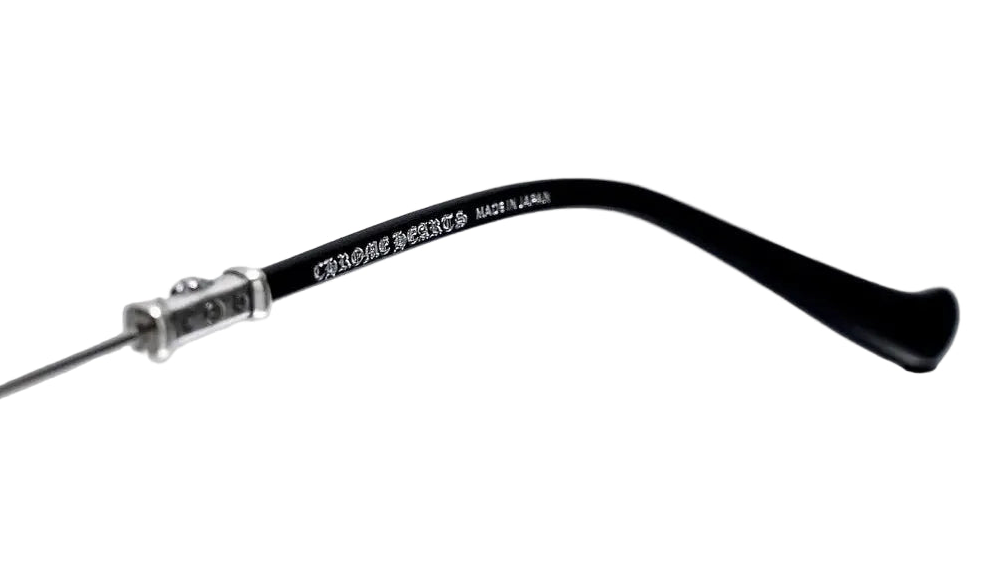 Black metal rod with a curved handle on a white background