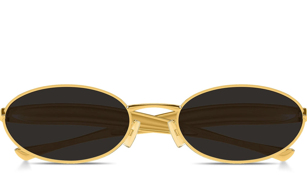 Bottega Veneta Sardine Oval Metal Sunglasses – Gold