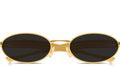 Bottega Veneta Sardine Oval Metal Sunglasses – Gold