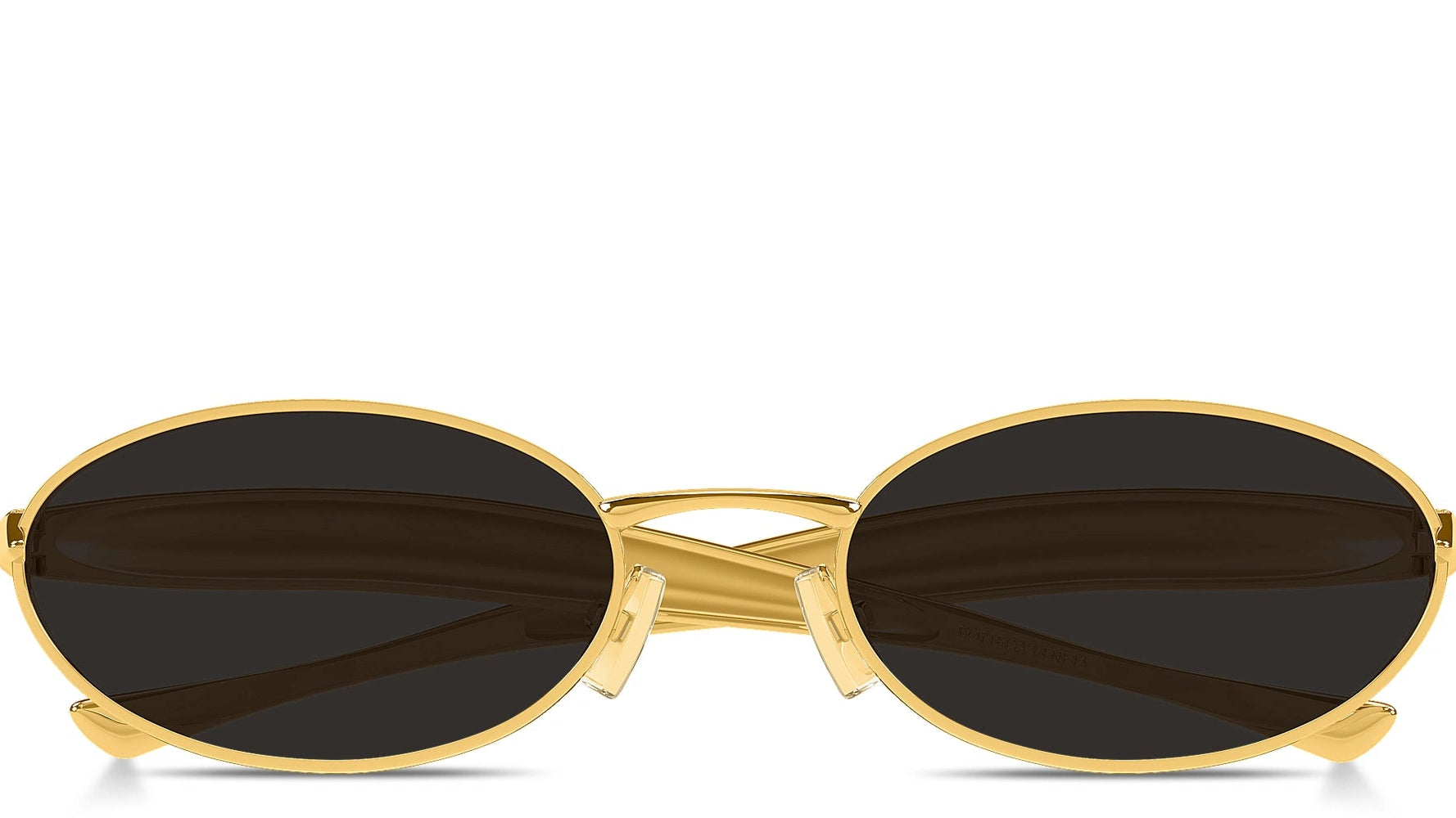 Bottega Veneta Sardine Oval Metal Sunglasses – Gold