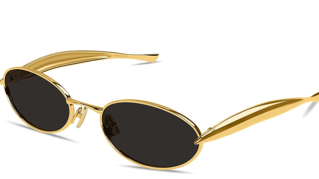 Bottega Veneta Sardine Oval Metal Sunglasses – Gold