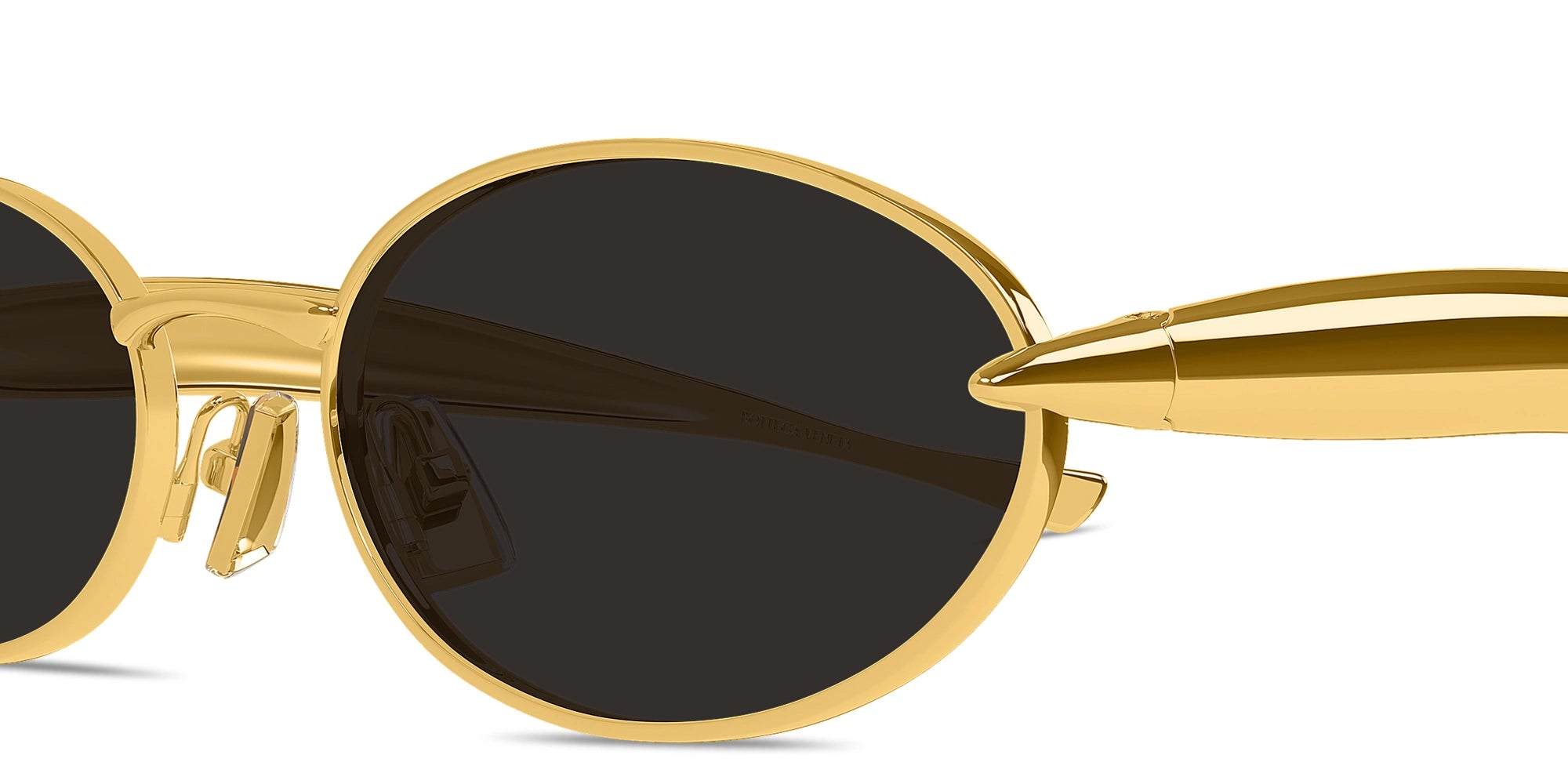 Bottega Veneta Sardine Oval Metal Sunglasses – Gold
