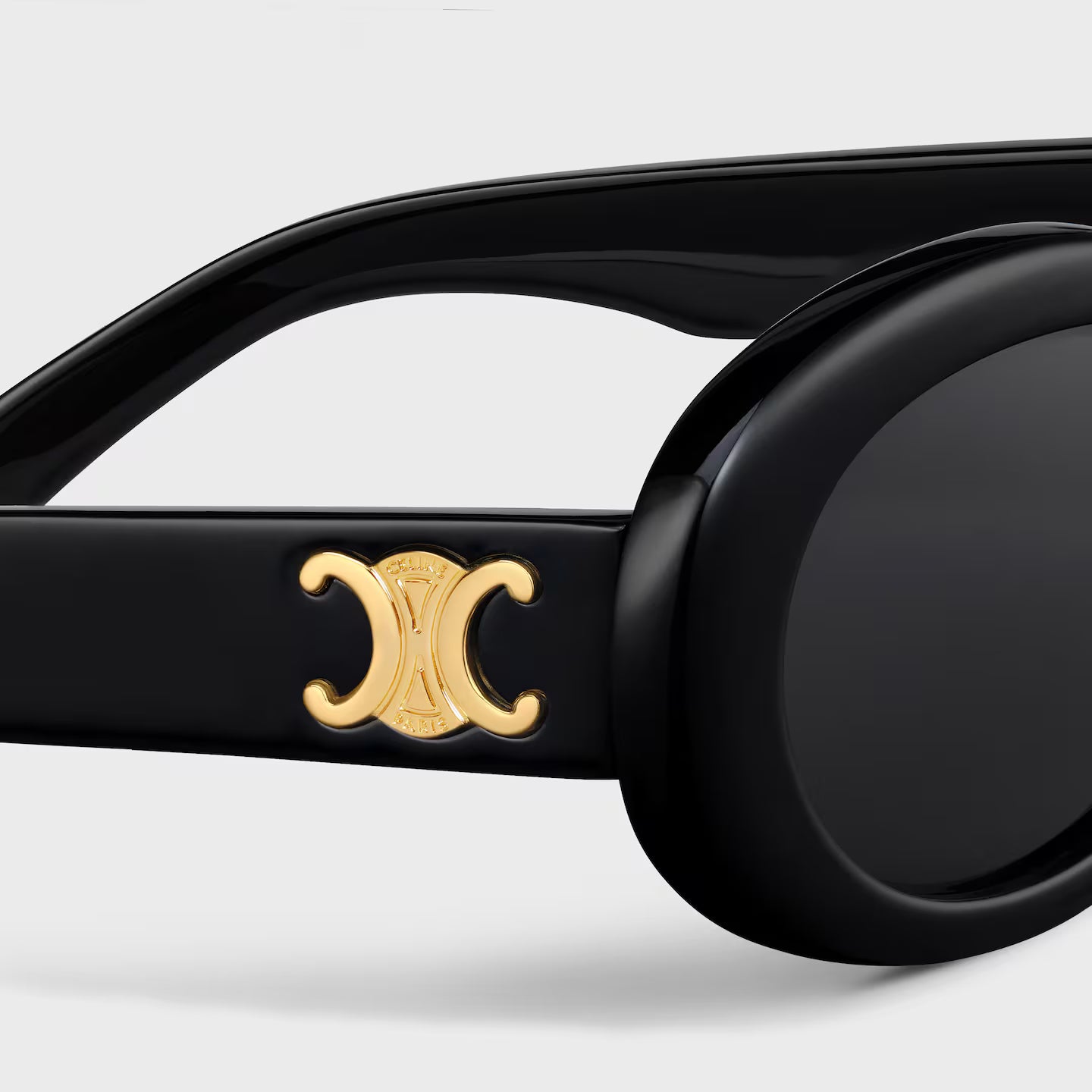 Celine Oval Black Acetate Sunglasses – Minimal Statement Design