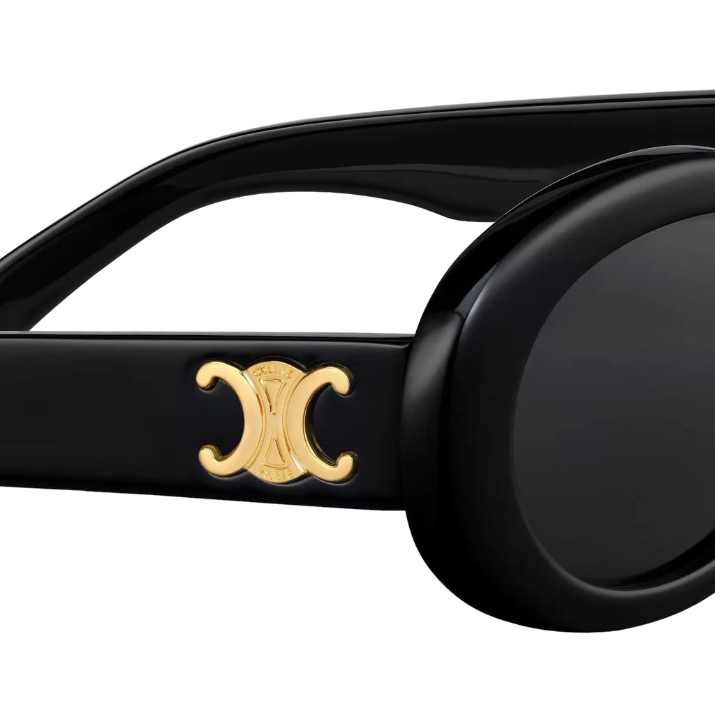 Celine Oval Black Acetate Sunglasses – Minimal Statement Design