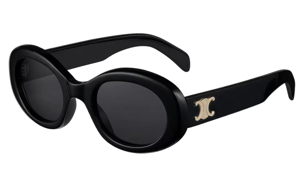 Celine Oval Black Acetate Sunglasses – Minimal Statement Design