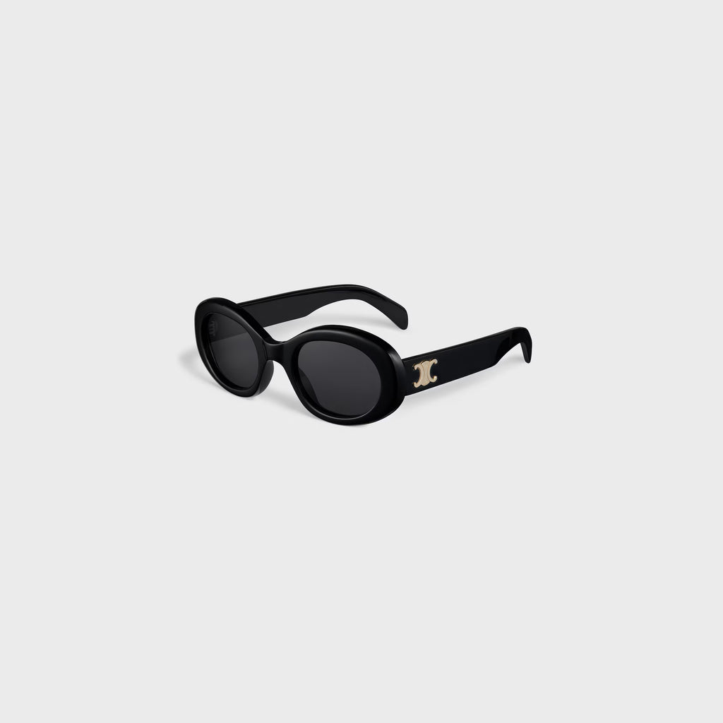 Celine Oval Black Acetate Sunglasses – Minimal Statement Design