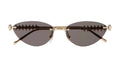 Cartier-Inspired Rimless Cat-Eye Sunglasses – Luxury Gold Frame
