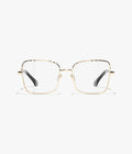 Chanel-Inspired Square Gold Eyeglasses – Minimal Metal Frame