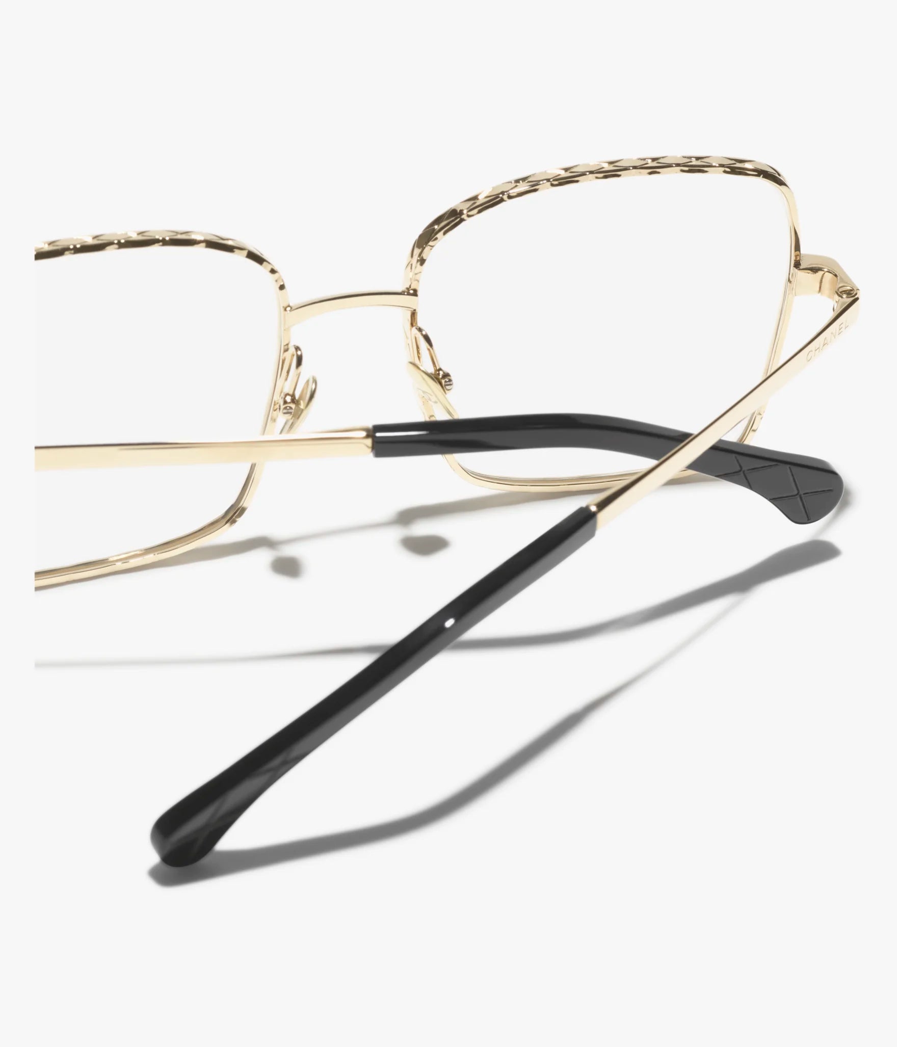Chanel-Inspired Square Gold Eyeglasses – Minimal Metal Frame