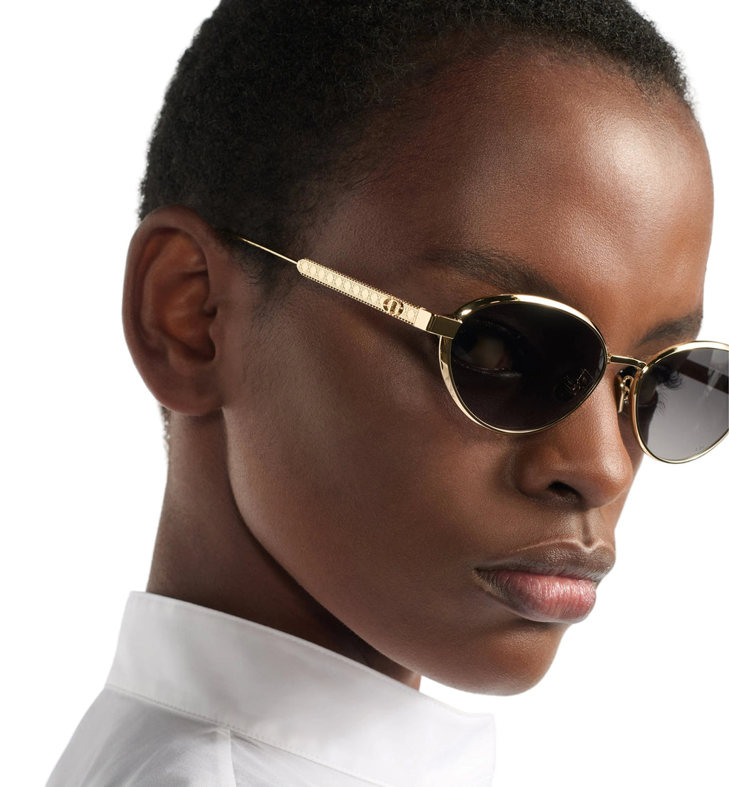 Dior-Inspired Round Gold Sunglasses – Minimal Metal Frame