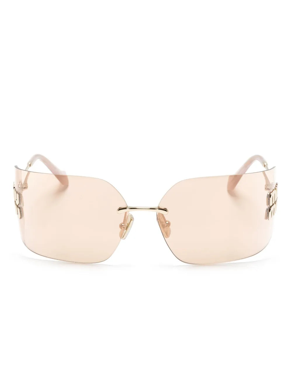 Miu Miu Rimless Square Pink Gradient Sunglasses – Luxe Metal Frame