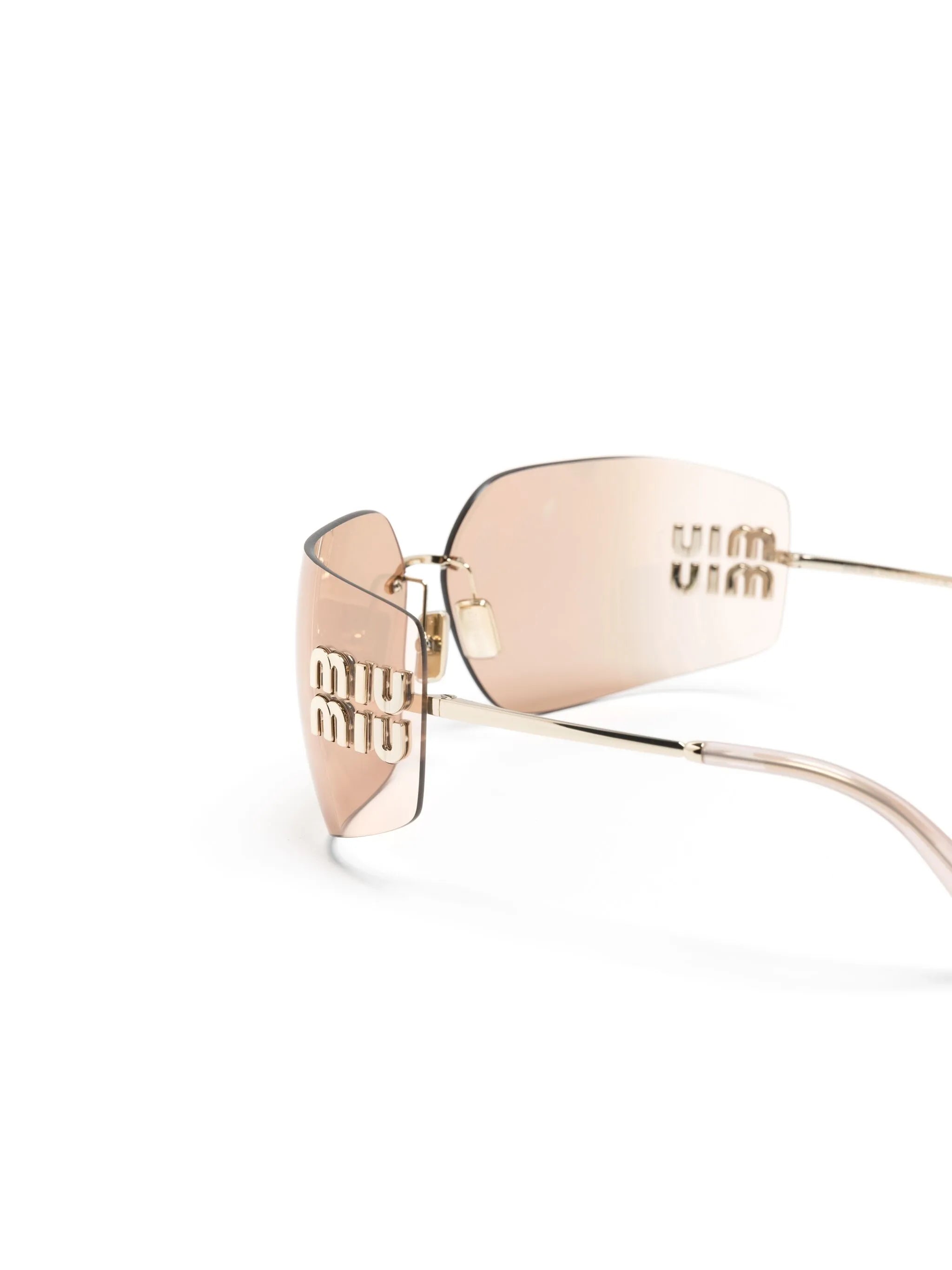 Miu Miu Rimless Square Pink Gradient Sunglasses – Luxe Metal Frame