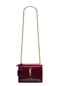 Saint Laurent-Inspired Envelope Chain Bag – Burgundy Leather Gold Logo