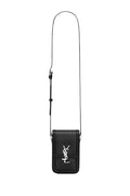 Saint Laurent Cassandre Phone Holder Bag in Smooth Leather – Black