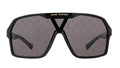 Louis Vuitton sunglasses with black frame and gray lenses on a white background